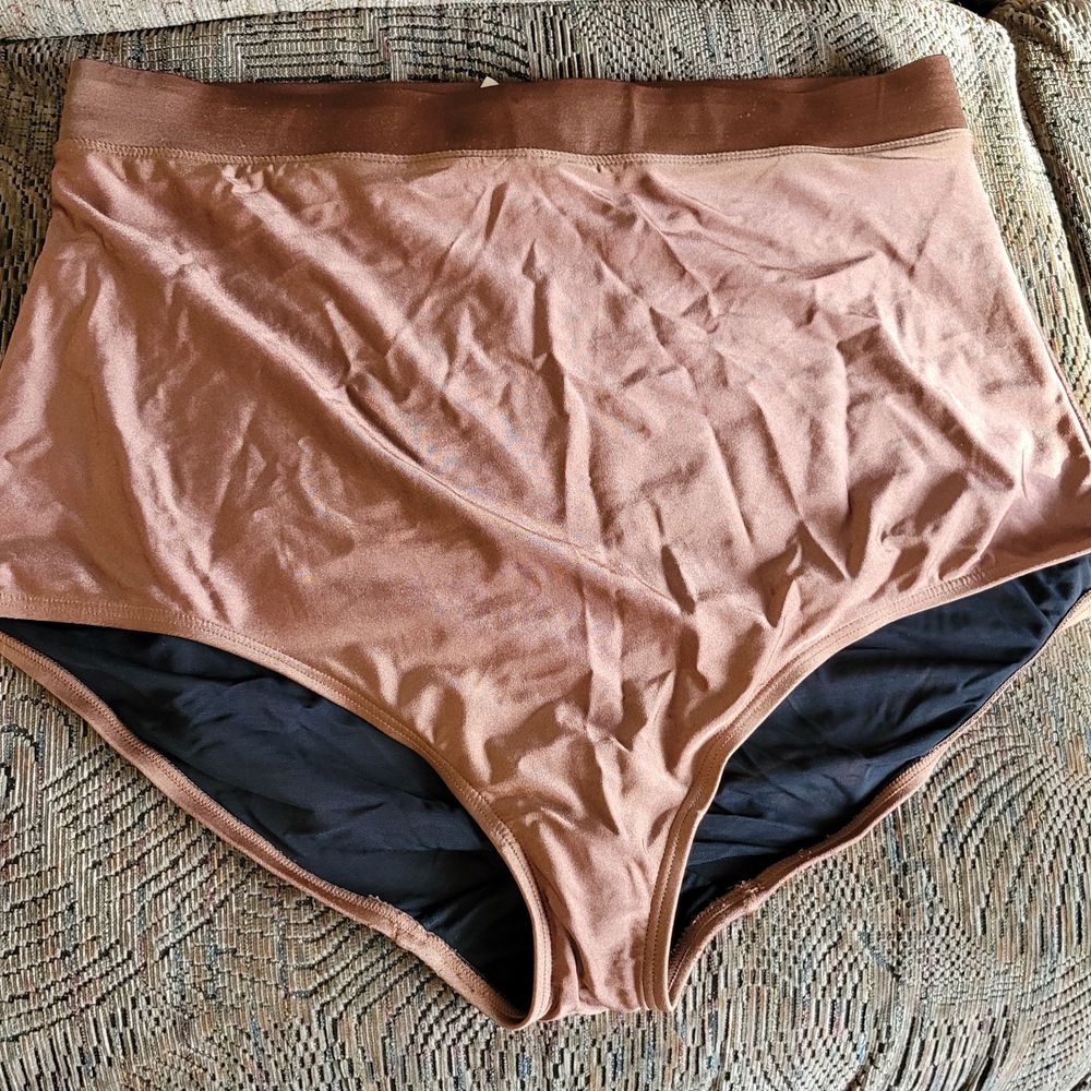 Elegant Women's Swim Panties in Tan and Black
